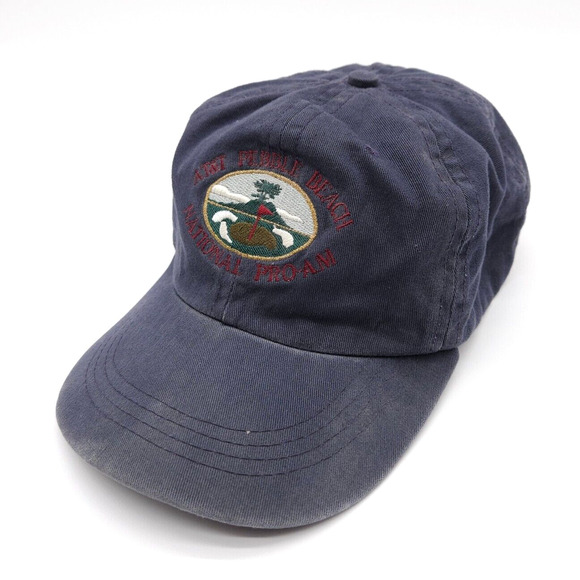 Vintage AT&T Pebble Beach Golf Hat National Pro-Am Cap Blue Imperial Strapback‎ - Picture 1 of 7